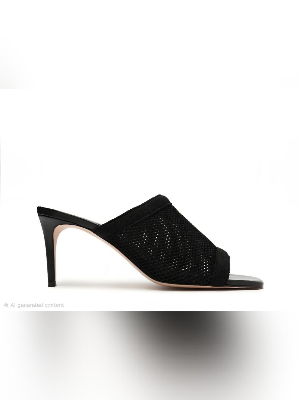 Schutz SINARA KNIT SANDAL Black Heels Leather Size 6.5